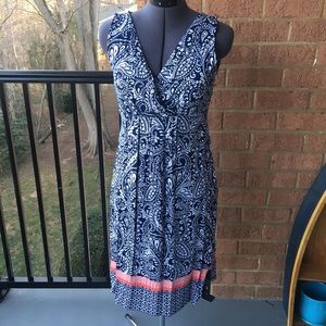 Navy and White Swirl Pattern Sundress Size Small